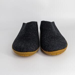 New Glerups Slip-On Wool Men Cabincore Slippers EU 51 Natural Rubber Sole New